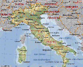 Mapa geográfico de Italia