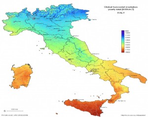 Mapa climático de Italia. 