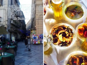 La Vucciria - Collage de entra y mesa en la zona nocturna de Palermo