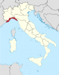 Mapa de Liguria