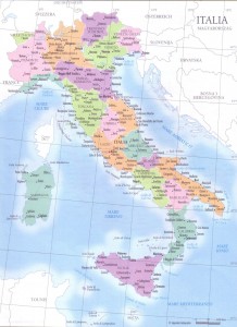 Mapa de ciudades y provincias de Italia