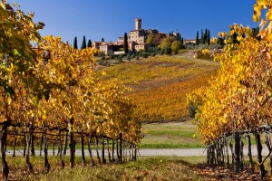 Pueblos de la Toscana en otoño.