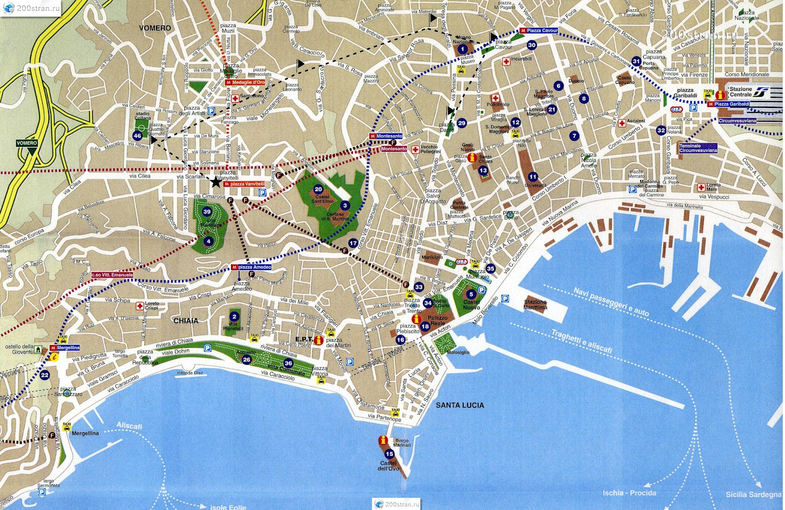 Mapa de Nápoles - Viajar a Italia